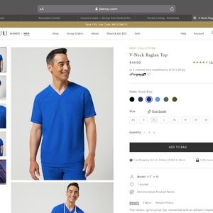 Jaanuu Raglan V-Neck Top Scrub